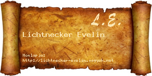 Lichtnecker Evelin névjegykártya